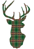 Red or Green Plaid Deer Trophy Holiday Wall Decal in 2 sizes - Wall Dressed Up