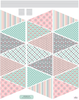 Wall Decals Bunting Triangle Flags, Gray Pink Turquoise, Eco-Friendly Fabric Decal Stickers - Wall Dressed Up