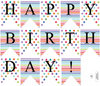 Happy Birthday Bunting Flags and Balloon Wall Decals, Eco-Friendly Party Decor Wall Stickers - Wall Dressed Up