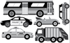 Cityscape Wall Decal, Black and White City Skyline Wall Decal with Cars and Straight Black Road