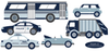 Cityscape Wall Decal, Navy, Gray & White City Skyline with Cars and City Street - Wall Dressed Up