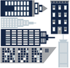 Cityscape Wall Decals, Navy, Gray and White City Skyline Fabric Wall Stickers - Wall Dressed Up