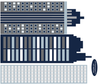 Cityscape Wall Decals, Navy, Gray and White City Skyline Fabric Wall Stickers - Wall Dressed Up