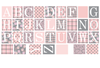 Gray and Millennial Pink Alphabet Block Wall Decals, Fabric Wall Stickers - Wall Dressed Up