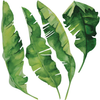 8 Medium Banana Leaves Wall Decals, Matte Fabric Tropical Decals - Wall Dressed Up