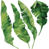 8 Large Banana Leaves Wall Decals, Eco Friendly Matte Fabric Tropical Decals - Wall Dressed Up