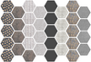 Hexagon Wall Decals, 36 Mod Textured Hexagon Decals, Honeycomb Wall Stickers - Wall Dressed Up