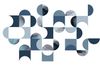 Geometric Mid Century Modern Wall Decals Blue Marble Removable Decals - Wall Dressed Up