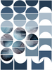 Geometric Mid Century Modern Wall Decals Blue Marble Removable Decals - Wall Dressed Up