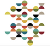 Mid Century Modern Semi Circle Wall Decals, Reusable Geometric Wall Stickers - Wall Dressed Up
