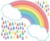 Pastel Rainbow with Raindrops Wall Decals, Rainbow Wall Decal, Nursery Wall Stickers - Wall Dressed Up