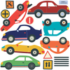 Cars, Trucks, EMS and Construction Vehicle Wall Decals plus Gray Road Curved and Straight - Wall Dressed Up