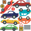 Busy Transportation Town Wall Decals, EMS, Cars, Trucks, Helicopter & Airplanes plus Gray Road - Wall Dressed Up