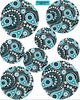 Large Turquoise, Black and White Paisley Dot Wall Decals, Matte Fabric Wall Stickers - Wall Dressed Up