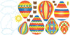 Hot Air Balloon Wall Decals and Clouds Reusable Wall Stickers, Primary Colors Eco-Friendly Wall Stickers, Col 1 - Wall Dressed Up