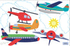 Airplanes, Helicopter & Transportation Town Wall Decals, Eco-Friendly Reusable - Wall Dressed Up