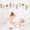 10 Dancing Ballerinas Wall Decals, Repositionable Eco-friendly Matte Fabric Wall Stickers - Wall Dressed Up