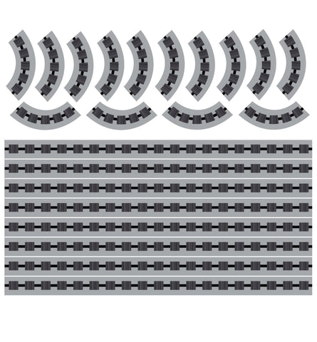 Straight and Curved Railroad Train Track Wall Decals - Wall Dressed Up