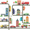 Cars and Truck Wall Decals, Busy Transportation Town, Gray Road Wall Decals Curved and Straight