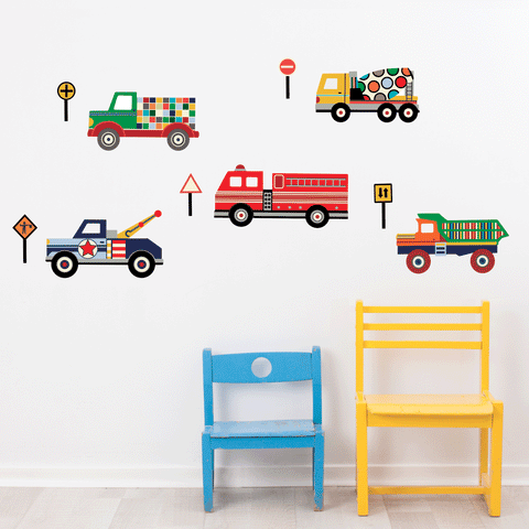 Terrific Truck Wall Decals, Boys Wall Decals, Truck Wall Stickers - Wall Dressed Up
