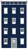 Large Navy Cityscape Wall Decals, City Skyline Wall Decals, Cityscape Wall Stickers - Wall Dressed Up