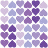 36 Purple Heart Wall Decals, Repositionable Fabric Heart Wall Stickers - Wall Dressed Up