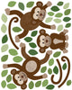 Large Monkey Wall Decals on Vines Palm Tree Wall Decals Nursery Wall Decals, Peel and Stick Eco Friendly Wall Stickers