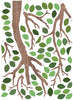 Tree Branch Wall Decal with Leaves, Branch Wall Sticker Bird Wall Decals Sheet Optional Children's Wall Stickers Peel and Stick Wall Decals