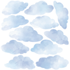 Blue Watercolor Cloud Wall Decals, Cloud Wall Stickers, Nursery Wall Decor Wall Dressed Up