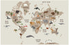 animal worls map wall sticker