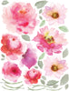 pink watercolor flower wall decals, Wall Dressed Up