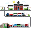 2 Freight Trains, Train Station and Tunnel Wall Decals with Straight & Curved Railroad Track Col.1 