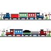 Train Wall Decal & Straight Railroad Track Wall Decals Eco-Friendly Wall Stickers Col 1