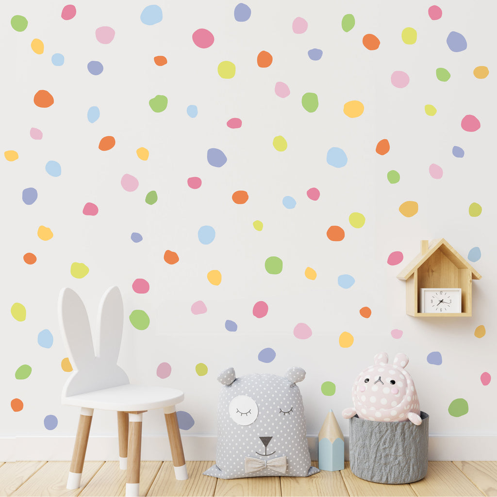 Polka Dot Wall Decals, Irregular Dots Decals, Colorful Dot Wall Sticke