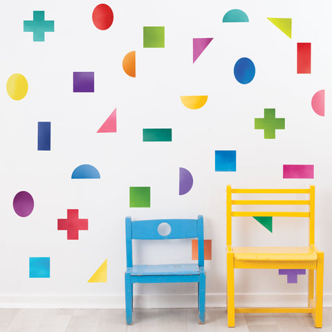 Watercolor Rainbow Geometric Wall Decals, Rainbow Wall Stickers, Nursery Wall Decals, Not Wallpaper - Wall Dressed Up