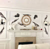 8 Medium Banana Leaves Wall Decals, Black Gray White Tropical Leaf Wall Stickers Matte Tropical Decals - Wall Dressed Up