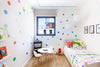 36 Rainbow Polka Dots Wall Decals, Confetti Dots Matte Fabric Removable and Reusable - Wall Dressed Up