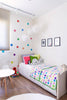 36 Rainbow Polka Dots Wall Decals, Confetti Dots Matte Fabric Removable and Reusable - Wall Dressed Up