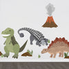 Dinosaur Wall Decals, Nursery Wall Stickers, Volcano Wall Decal, T-Rex Wall Sticker, Dinosaur Mural