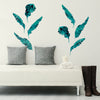 8 Medium Banana Leaves Blue Green Wall Decals, Eco Friendly Tropical Decals - Wall Dressed Up