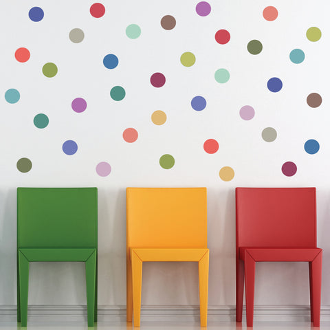 Modern Multicolor 4" Polka Dot Wall Decals, Removable and Reusable - Wall Dressed Up