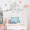 Tree Branch Wall Decal with Birds Nursery Wall Decor Bird Fabric Wall Stickers Peel and Stick Girls Wall Decals Repositionable