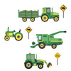 Green Tractors and Farm Truck Vehicles, Tractor Wall Stickers Eco-friendly Wall Stickers