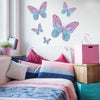 Five Watercolor Butterfly Wall Decals, Eco-Friendly Matte Fabric Wall Stickers - Wall Dressed Up
