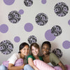 Purple, Black and White Paisley Dot Wall Decals, Matte Reusable Fabric Wall Stickers - Wall Dressed Up