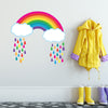 Bright Rainbow with Raindrops Wall Decals, Rainbow Wall Decal, Nursery Wall Stickers 