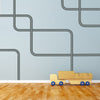 Gray Road Wall Decals with White Lines Curved and Straight, Fabric Wall Stickers - Wall Dressed Up