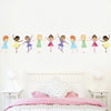 10 Dancing Ballerinas Wall Decals, Repositionable Eco-friendly Matte Fabric Wall Stickers 