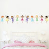 10 Dancing Ballerinas Wall Decals, Repositionable Eco-friendly Matte Fabric Wall Stickers