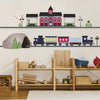 Train Wall Decals Train Station and Tunnel, 15 ft Straight Railroad Track, Color Navy 2 - Wall Dressed Up